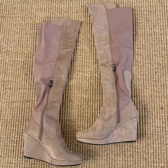 Suede taupe brand new knee high boots Chinese Laundry 7.5 - Picture 3 of 9